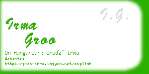 irma groo business card